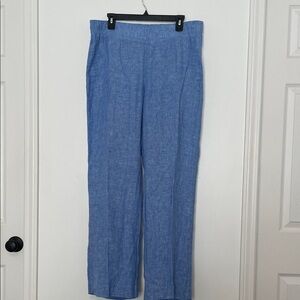 Lilly Pulitzer Light Blue Wide-Leg 100% Linen Pants size Large